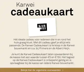 Karwei Karwei cadeaukaart aanbieding