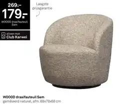 Karwei WOOOD draaifauteuil Sam aanbieding