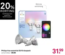 Karwei Philips Hue essential GU10 duopack aanbieding