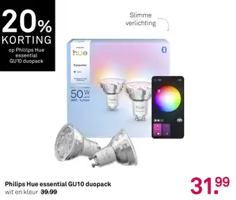 Karwei Philips Hue essential GU10 duopack aanbieding