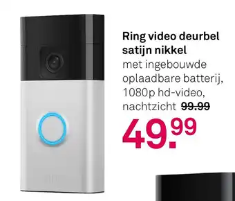Karwei Ring video deurbel satijn nikkel aanbieding