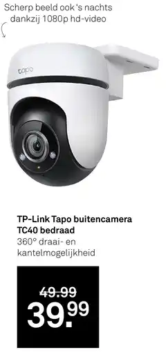 Karwei TP-Link Tapo buitencamera TC40 bedraad aanbieding