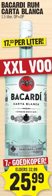 Super Dirck 3 Bacardi rum carta blanca aanbieding