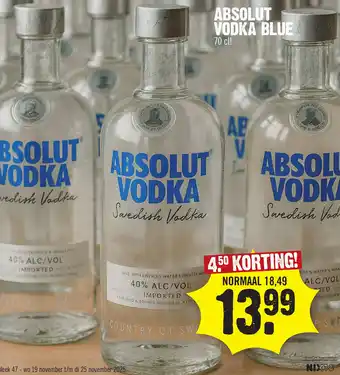 Super Dirck 3 Absolut vodka blue aanbieding