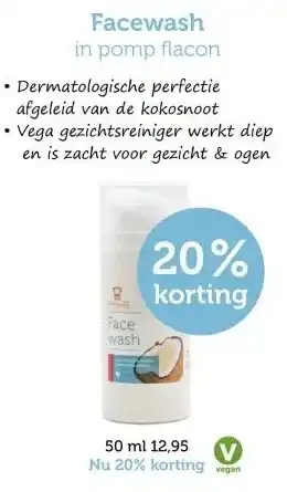 De Rode Pilaren Facewash in pomp flacon aanbieding