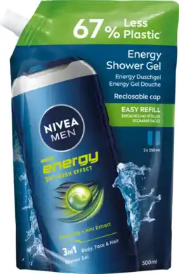 Albert Heijn NIVEA Men energy shower gel refill aanbieding