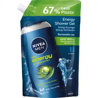 Albert Heijn NIVEA Men energy shower gel refill aanbieding