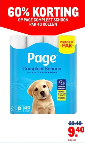 Makro OP PAGE COMPLEET SCHOON PAK 40 ROLLEN aanbieding