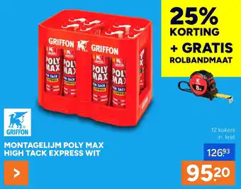 Griffon Montagelijm poly max high tack express wit