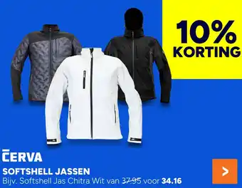 BOUWMAAT Cerva Softshell jassen aanbieding