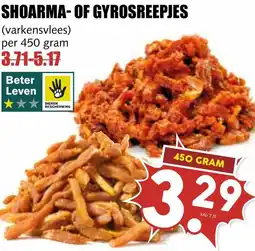 De Boerenschuur Shoarma of gyrosreepjes aanbieding