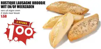 De Boerenschuur Rustique lausagne broodje wit en/of meerzaden aanbieding