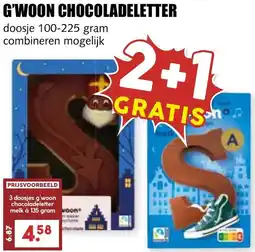 De Boerenschuur G'woon chocoladeletter aanbieding