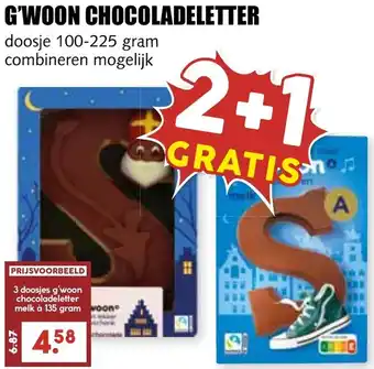 De Boerenschuur G'woon chocoladeletter aanbieding