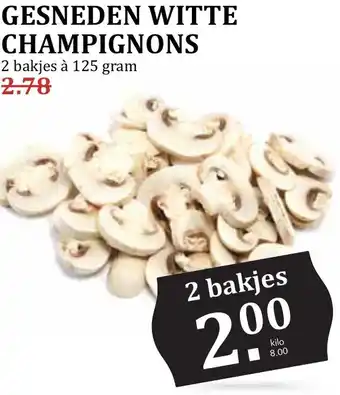 De Boerenschuur Gesneden witte champignons aanbieding