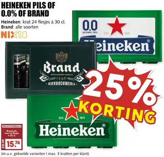 De Boerenschuur Heineken pils of 0.0% of brand aanbieding