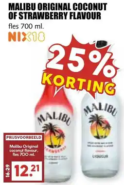 De Boerenschuur Malibu original coconut of strawberry flavour aanbieding