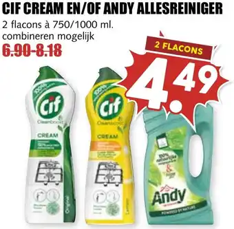 De Boerenschuur Cif cream en/of andy allesreiniger aanbieding