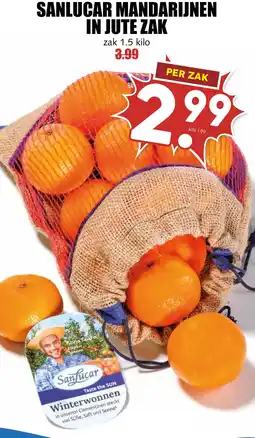 De Boerenschuur Sanlucar mandarijnen in jute zak aanbieding
