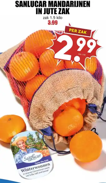 De Boerenschuur Sanlucar mandarijnen in jute zak aanbieding