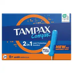Kruidvat Tampax Compak Super Plus Tampons met Inbrenghuls aanbieding