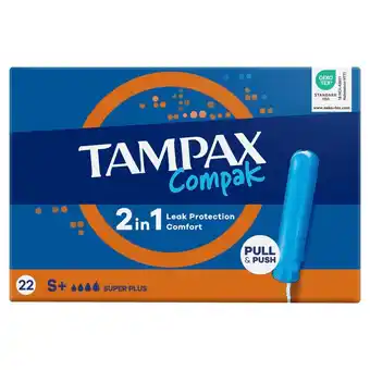 Kruidvat Tampax Compak Super Plus Tampons met Inbrenghuls aanbieding