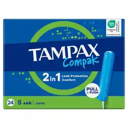 Kruidvat Tampax Compak Super Tampons met Inbrenghuls aanbieding