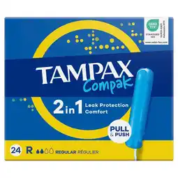Kruidvat Tampax Compak Regular Tampons met Inbrenghuls aanbieding