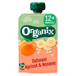 Kruidvat Organix 12+M Havermout, Abrikoos & Banaan Knijpfruit aanbieding