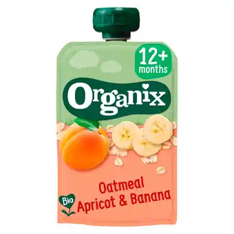Kruidvat Organix 12+M Havermout, Abrikoos & Banaan Knijpfruit aanbieding