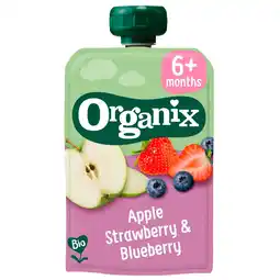 Kruidvat Organix 6+M Appel, Aardbei & Bosbes Knijpfruit aanbieding