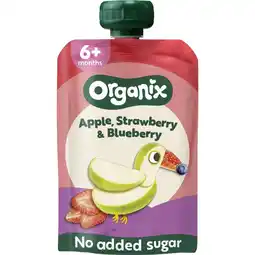 Kruidvat Organix 6+M Appel, Aardbei & Bosbes Knijpfruit aanbieding