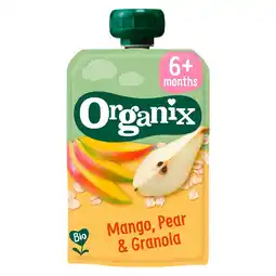 Kruidvat Organix 6+M Mango, Peer & Granola Knijpfruit aanbieding