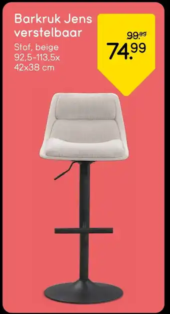 Leen Bakker Barkruk Jens verstelbaar aanbieding