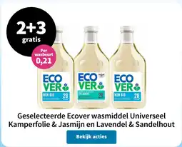 Plein.nl Geselecteerde Ecover wasmiddel Universeel Kamperfolie & Jasmijn en Lavendel & Sandelhout aanbieding