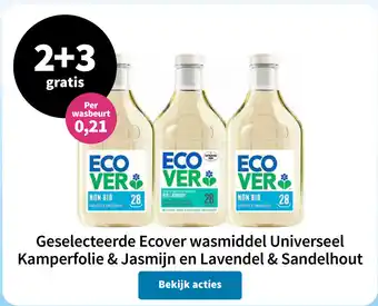 Plein.nl Geselecteerde Ecover wasmiddel Universeel Kamperfolie & Jasmijn en Lavendel & Sandelhout aanbieding