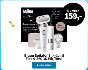Plein.nl Braun Epilator Silk épil 9 Flex 9-360 3D Wit Rose aanbieding