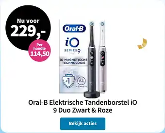 Plein.nl Oral B Elektrische Tandenborstel iO 9 Duo Zwart & Roze aanbieding