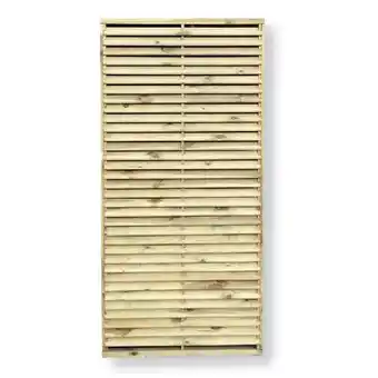Praxis Houten schutting - Louvre - Grenen - Groen Geïmpregneerd - Recht - 90x180cm - FSC/PEFC aanbieding