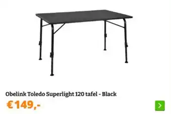 Obelink Obelink Toledo Superlight 120 tafel Black aanbieding
