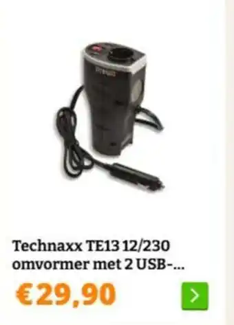 Obelink Technaxx TE13 12/230 omvormer met 2 USB aanbieding