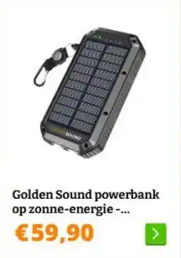Obelink Golden Sound powerbank op zonne energie aanbieding