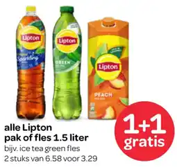 Spar Alle Lipton pak of fles aanbieding