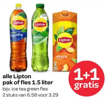 Spar Alle Lipton pak of fles aanbieding