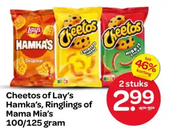 Spar Cheetos of Lay's Hamka's, Ringlings of Mama Mia's aanbieding