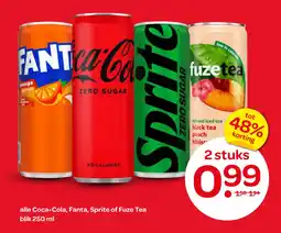 Spar Alle Coca-Cola, Fanta, Sprite of Fuze Tea aanbieding