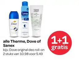Spar Alle Therme, Dove of Sanex aanbieding