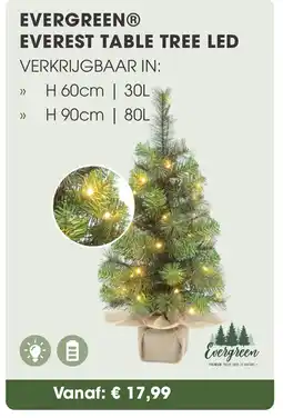 Coppelmans Evergreen everest table tree led aanbieding