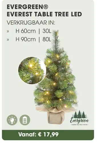 Coppelmans Evergreen everest table tree led aanbieding
