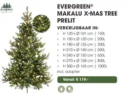 Coppelmans Evergreen makalu x-mas tree prelit aanbieding
